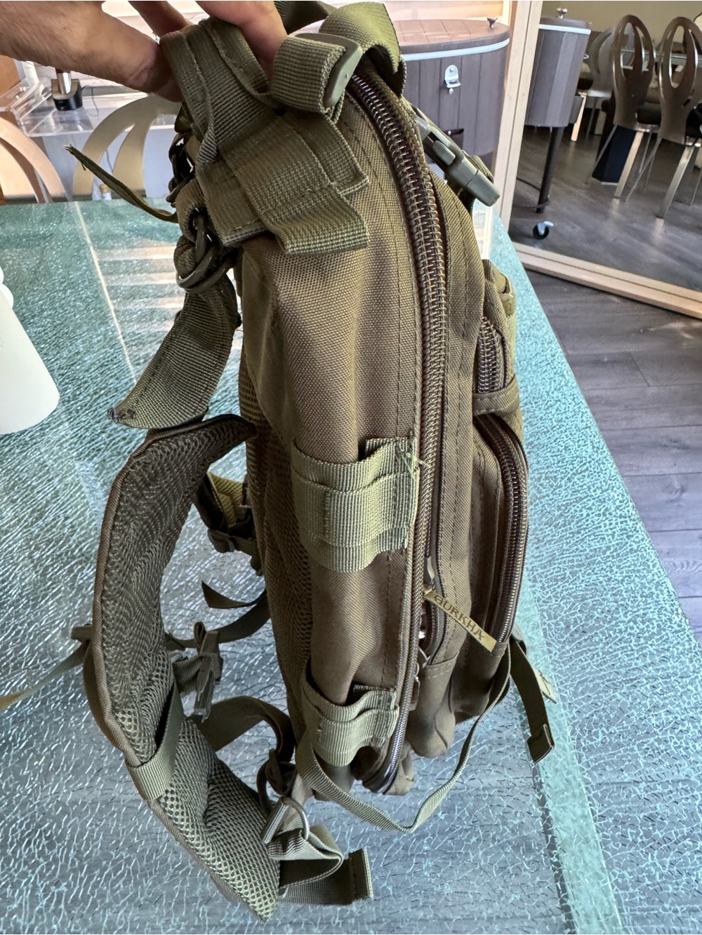 Gurkha Cigars Tactical Men's Backpack in Olive Green - Picture 3 of 9